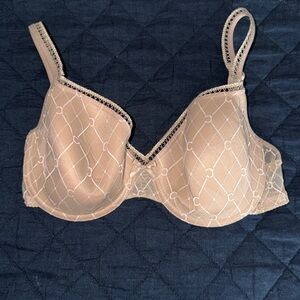 Chantelle Beige Lace Underwire Bra, 32 DD